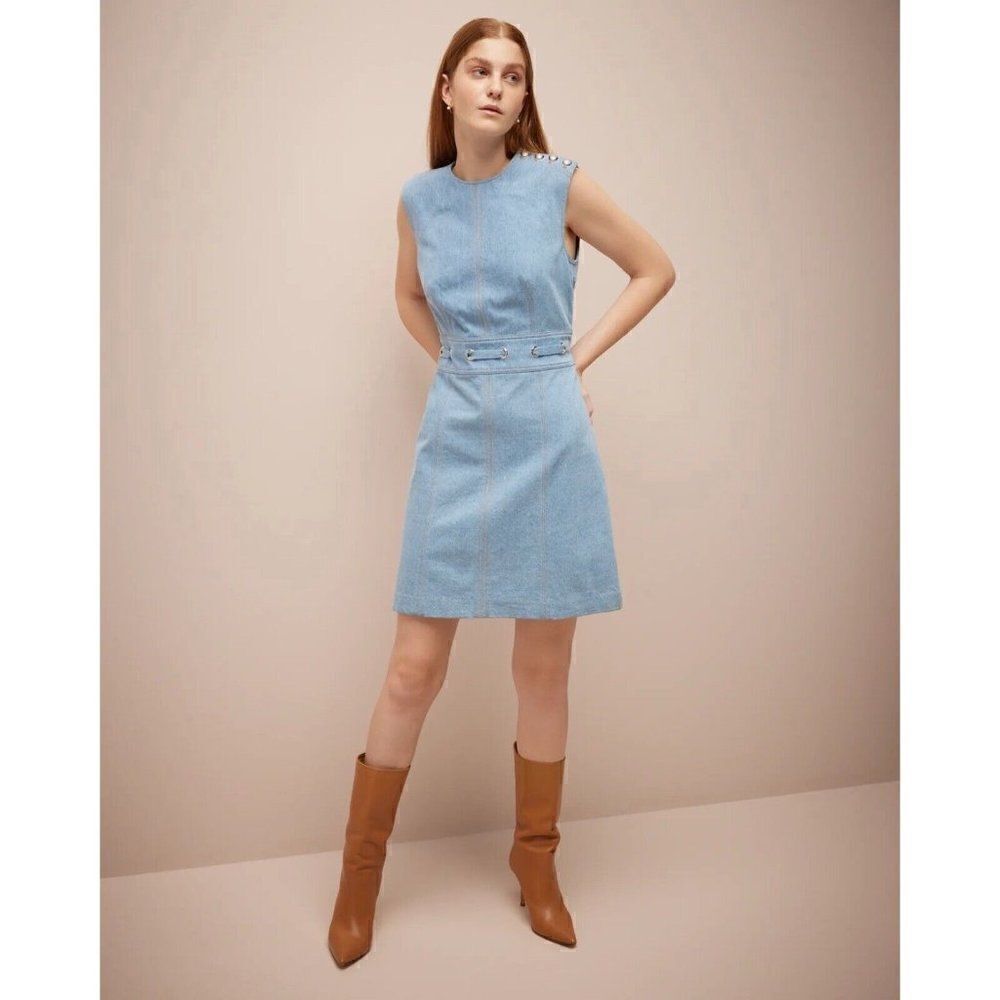 Nwt Veronica Beard Sz 2 Makeba Denim Lave Sleeveless Dress